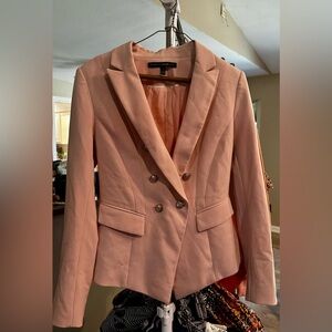 White House Black Market Blush Pink Double-Breasted Blazer
